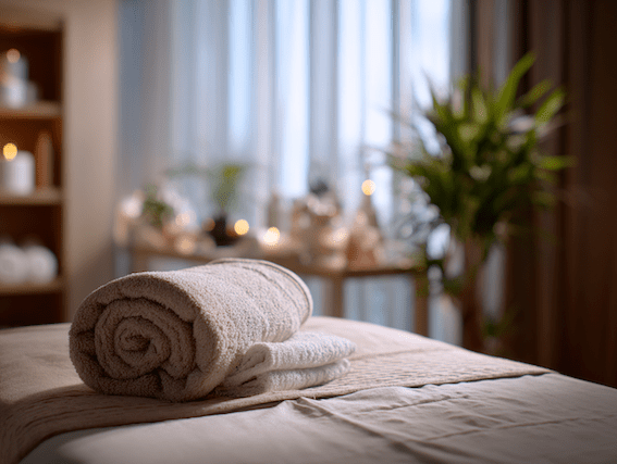 alt="massage i rofylld miljö"